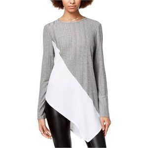 Bar III Mixed Media Asymmetrical Top